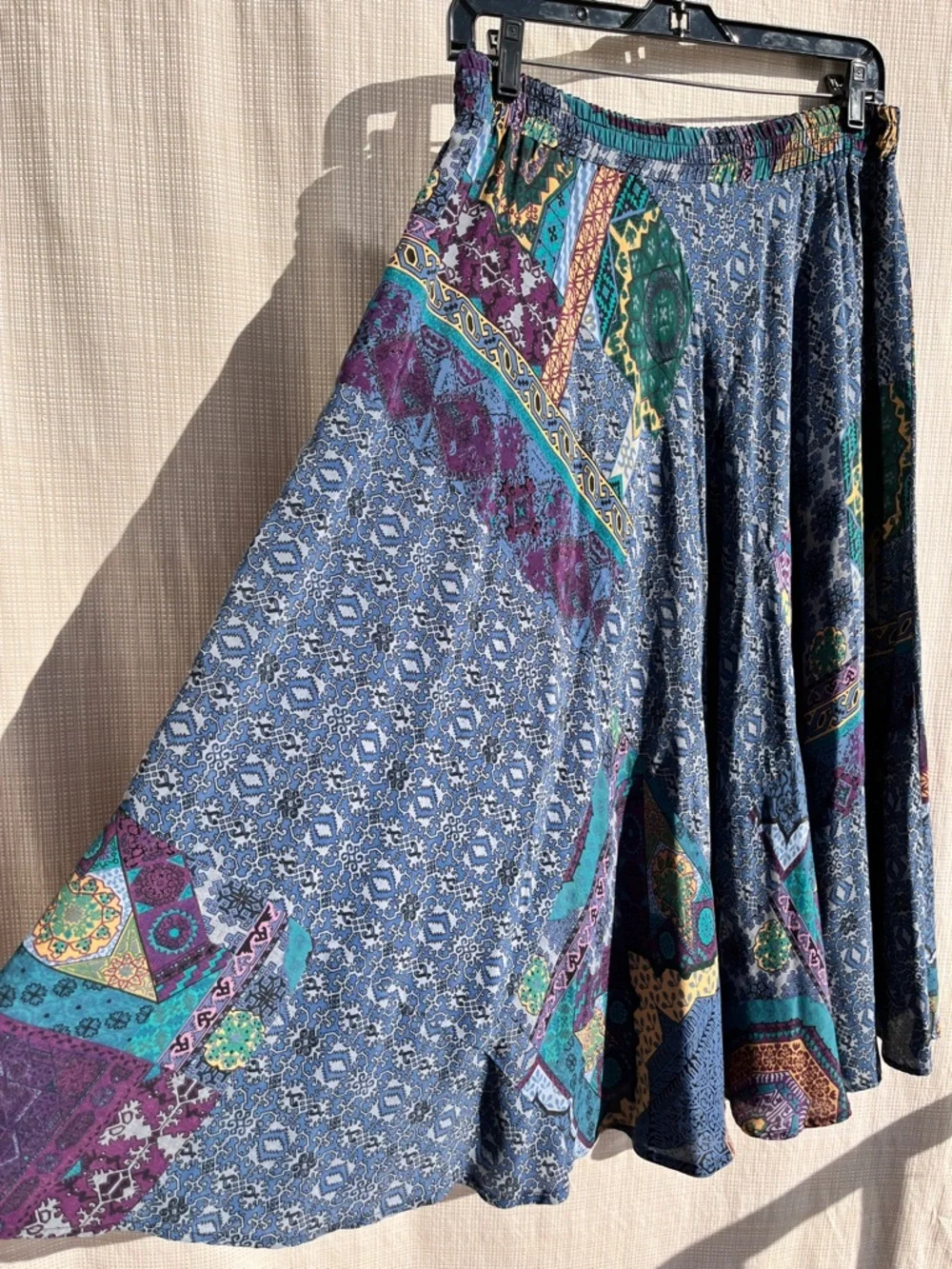 Vintage Patchwork Whimsigoth Carol Little Skirt Witchy Boho Festival - Picture 3 of 13